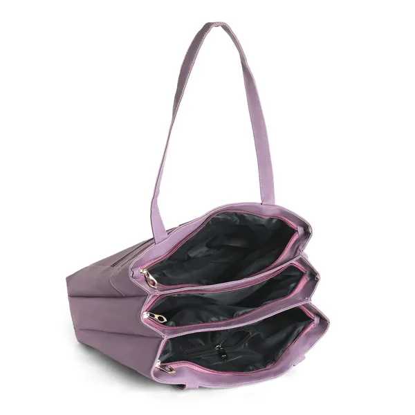 Trendy_Purple_Leather_Tote_Bag_For_Women_Spacious_Shoulder_Handbag_With_Dual_Zipper_Pockets,_Stylish_Office_&_Casual_Carryall_Purse,_Lightweight_Everyday_Travel_Bag