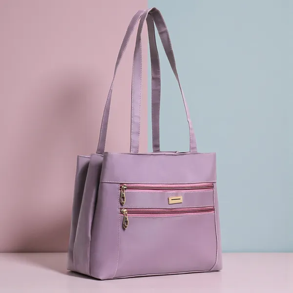 Trendy_Purple_Leather_Tote_Bag_For_Women_Spacious_Shoulder_Handbag_With_Dual_Zipper_Pockets,_Stylish_Office_&_Casual_Carryall_Purse,_Lightweight_Everyday_Travel_Bag