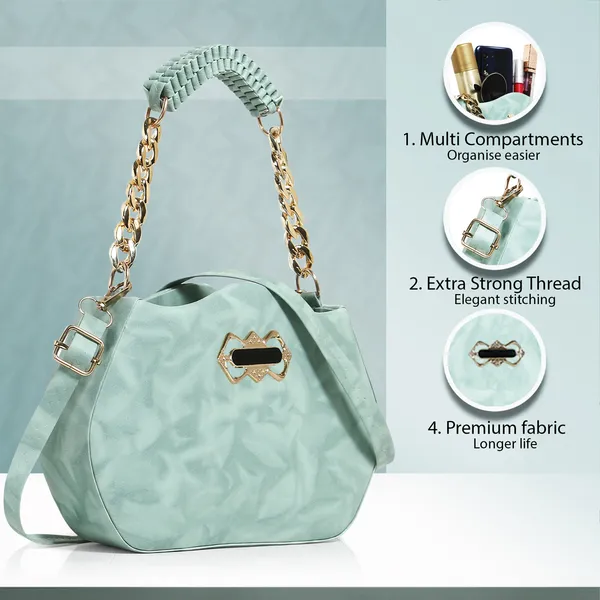 Stylish_Green_Faux_Leather_Shoulder_Bag_For_Women_With_Gold_Chain_Handle_&_Adjustable_Strap