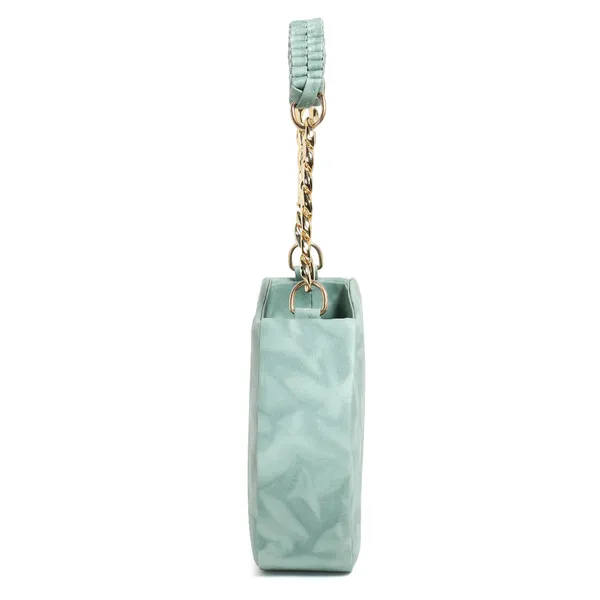Stylish_Green_Faux_Leather_Shoulder_Bag_For_Women_With_Gold_Chain_Handle_&_Adjustable_Strap