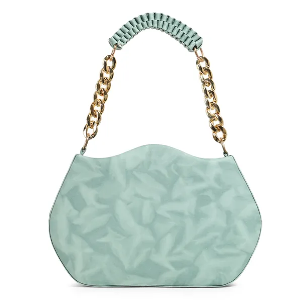 Stylish_Green_Faux_Leather_Shoulder_Bag_For_Women_With_Gold_Chain_Handle_&_Adjustable_Strap
