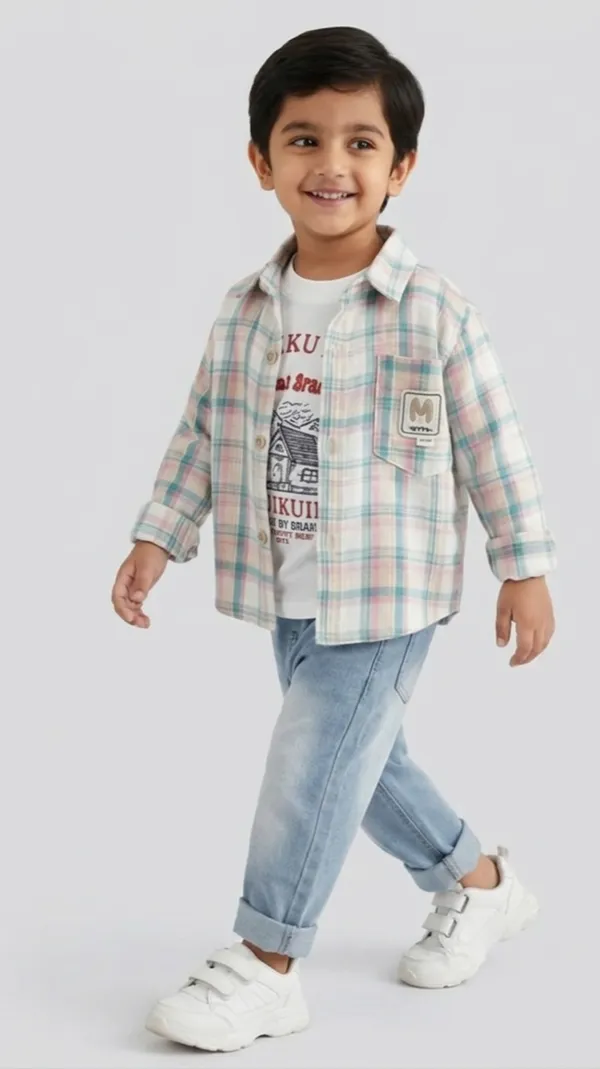 Pink_White_Cotton_Checks_Full_Sleeves_Shirt,_Printed_Tshirt_And_Jeans