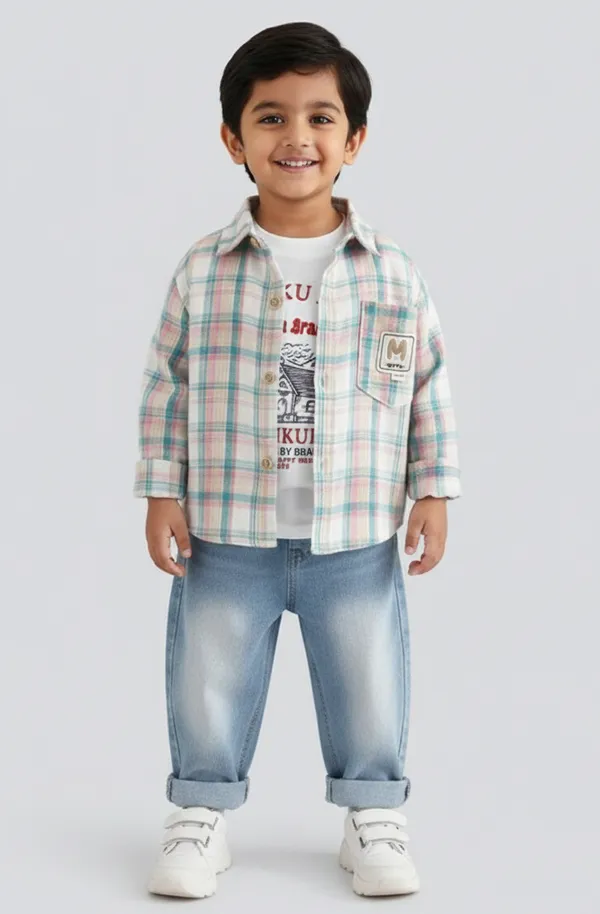 Pink_White_Cotton_Checks_Full_Sleeves_Shirt,_Printed_Tshirt_And_Jeans