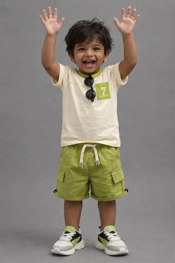 Mini_Mood_Summer_Set-_Half_Sleeve_T-shirt_with_7_and_text_print_&_Short_Set_-_Multi_Colour
