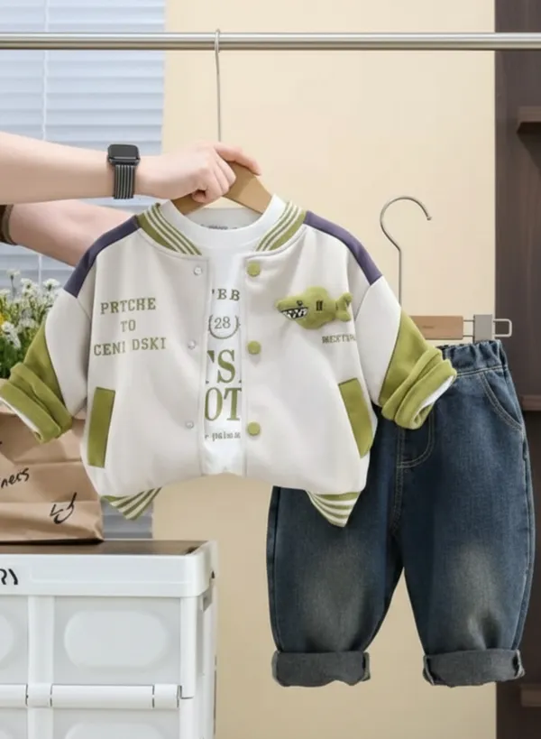 Green_Retro_Street_Wisdom_Embroidery_Top_&_Bottom_Set