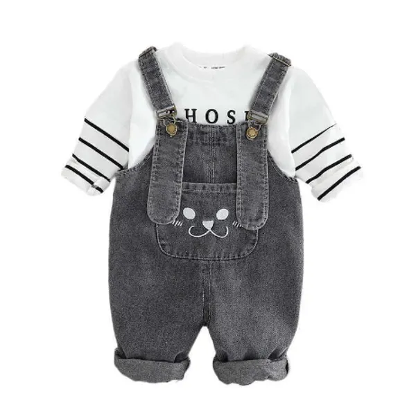 White_Cotton_&_Denim_Dungarees
