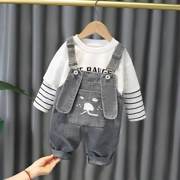 White_Cotton_&_Denim_Dungarees