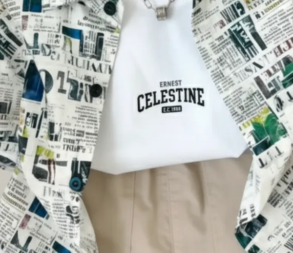 White_Cotton_Tshit,_Printed_Shirt_And_Shorts