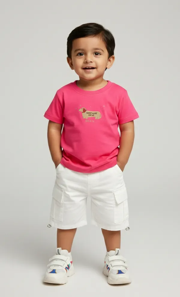 Rhinito_Single_Jersey_Knit_Half_Sleeves_T-Shirt_with_Animal_Text_Print_&_Text_Print_-_Prink_&_White_colour