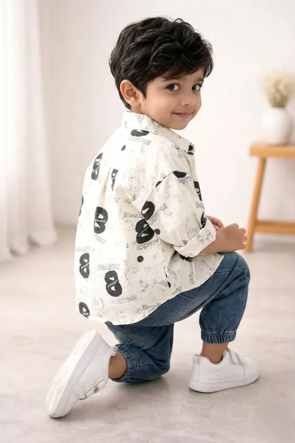 White_Cotton_Boys_Typographic_Printed_Shirt_With_T-Shirt_&_Denim_Pant