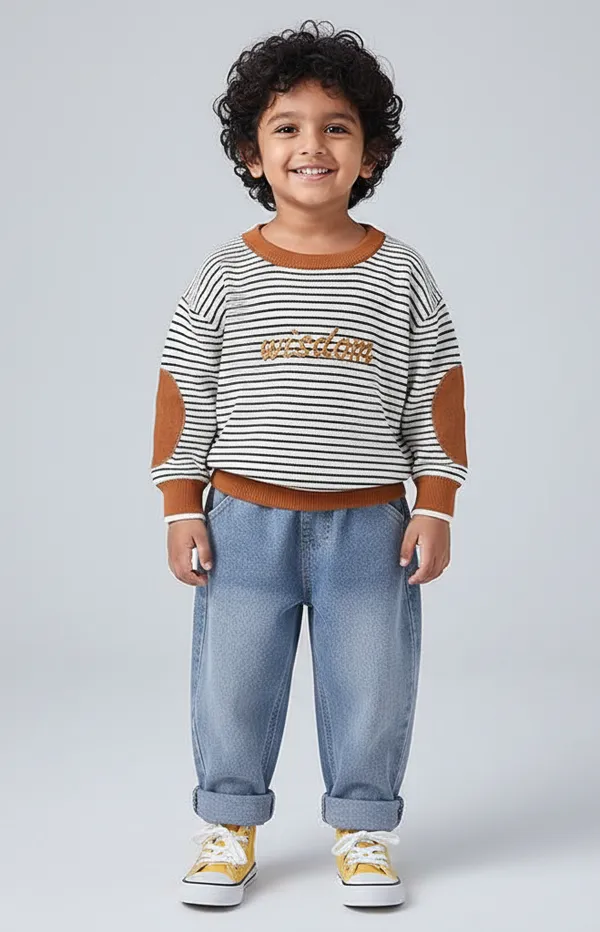 White_Cotton_Blend_Pullover_And_Jeans