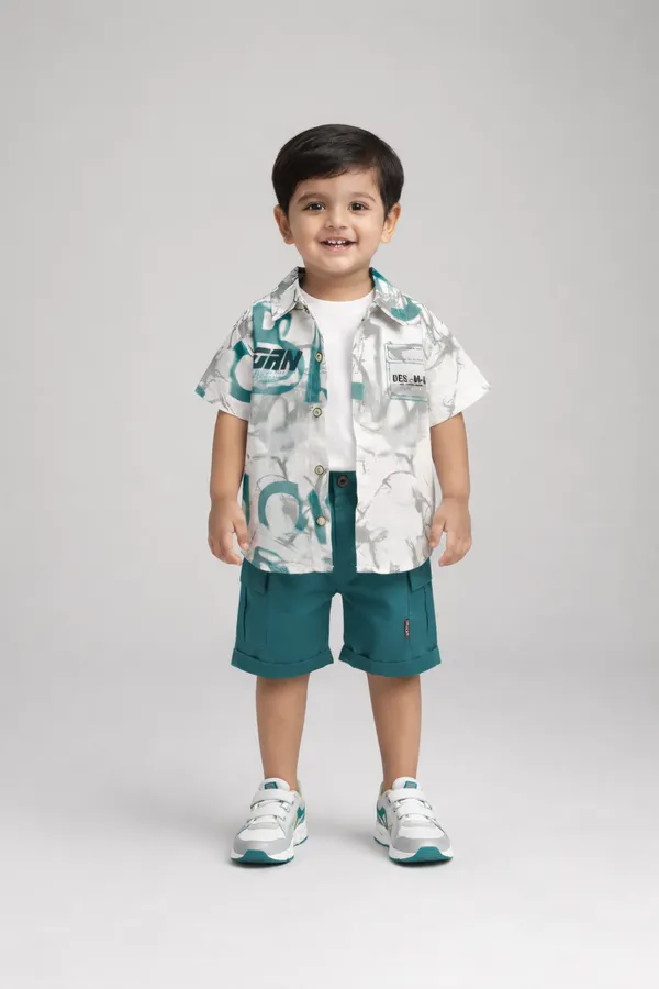 Rhinito_Woven_Bold_half_Sleeves_Printed_Shirt_&_Cargo_Shorts_With_Inner_Tee_-_Multicolor_set