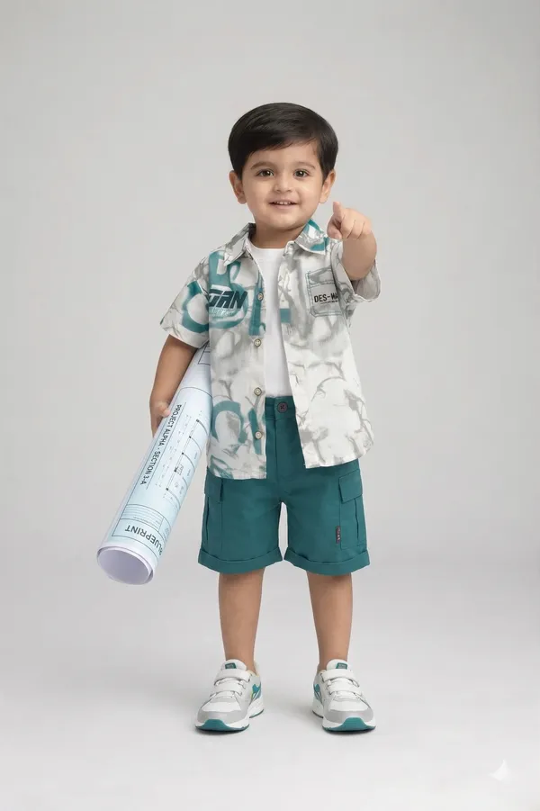 Rhinito_Woven_Bold_half_Sleeves_Printed_Shirt_&_Cargo_Shorts_With_Inner_Tee_-_Multicolor_set