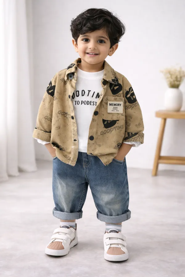 Brown_Cotton_Boys_Typographic_Printed_Shirt_With_T-Shirt_&_Denim_Pant