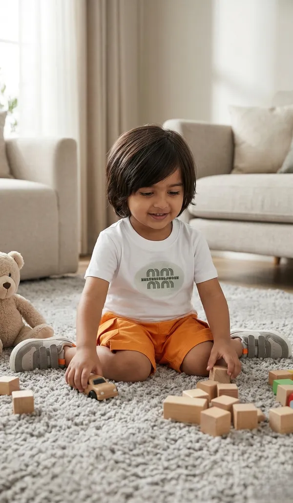 Rhinito_Single_Jersey_Knit_Half_Sleeves__T-Shirt_with_text_print_&_Shorts_Set_-_White_&_Orange