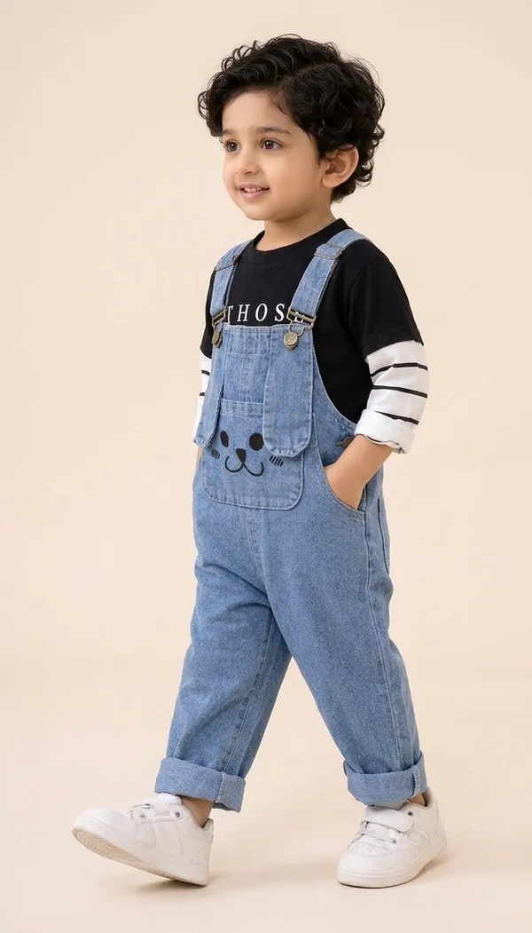 Black_&_White_Cotton_&_Denim_Dungarees