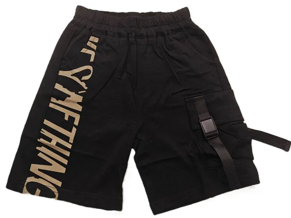 Khakhi_Cotton_Light_Khaki_Tshirt_And_Black_Short