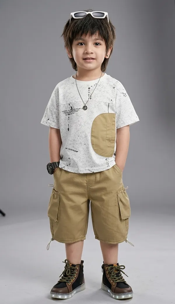 Rhinito_Woven_Signature_Marble_half_Sleeves_Printed_T-shirt_with_Cargo_Short_set