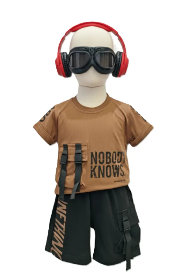 Brown_Cotton_Dark_Brown_Tshirt_And_Black_Short