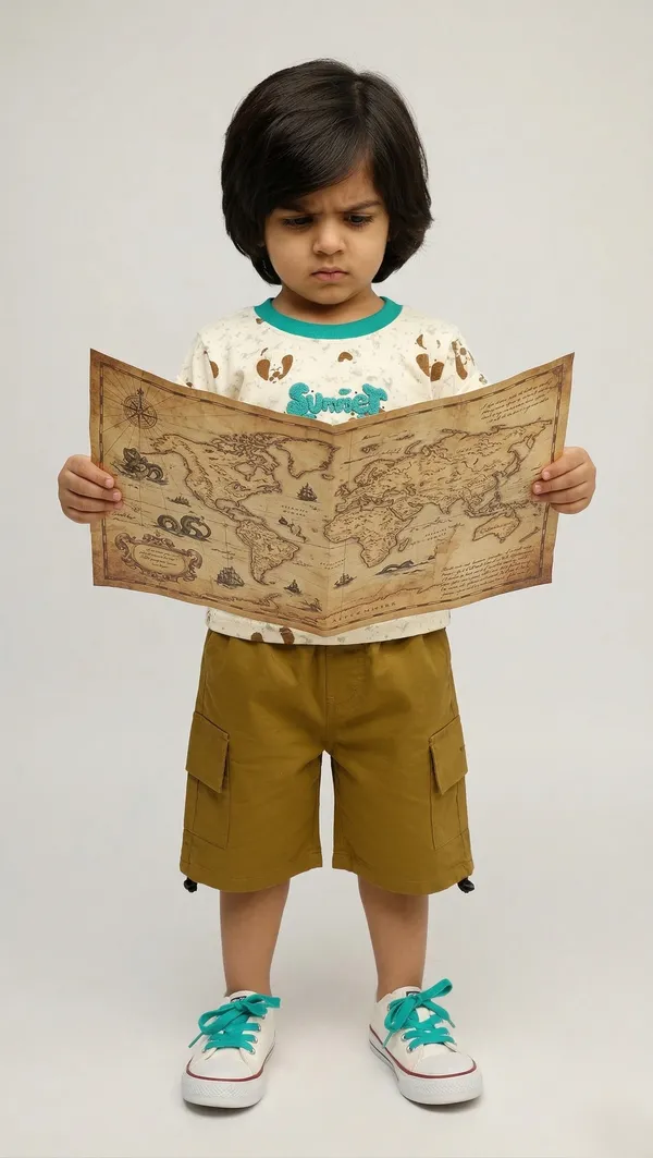 Little_Summer_Fun_Set-_Hald_Sleeves_T-Shirt_with_Summer,Dog_Faces_Printed_&_Short_Set_Multi_colour