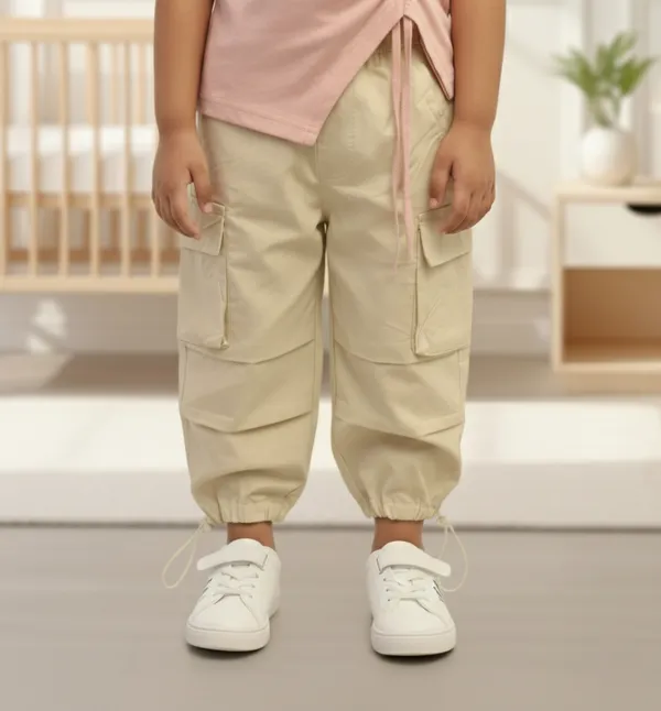 Pink_Cotton_Blend_Short-Sleeve_T-Shirt_And_Cargo_Pant