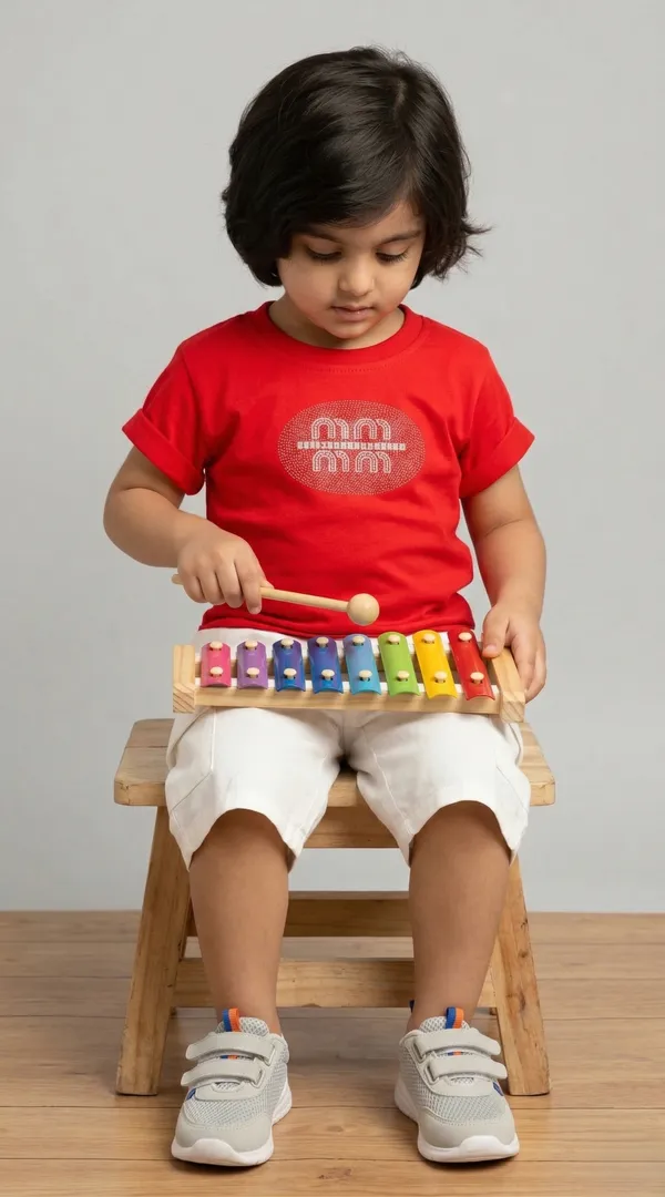 Rhinito_Single_Jersey_Knit_Half_Sleeves__T-Shirt_with_text_print_&_Shorts_Set_-_Red_&_White