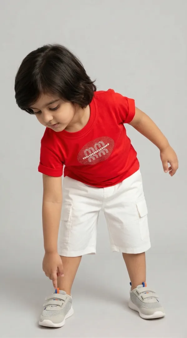 Rhinito_Single_Jersey_Knit_Half_Sleeves__T-Shirt_with_text_print_&_Shorts_Set_-_Red_&_White