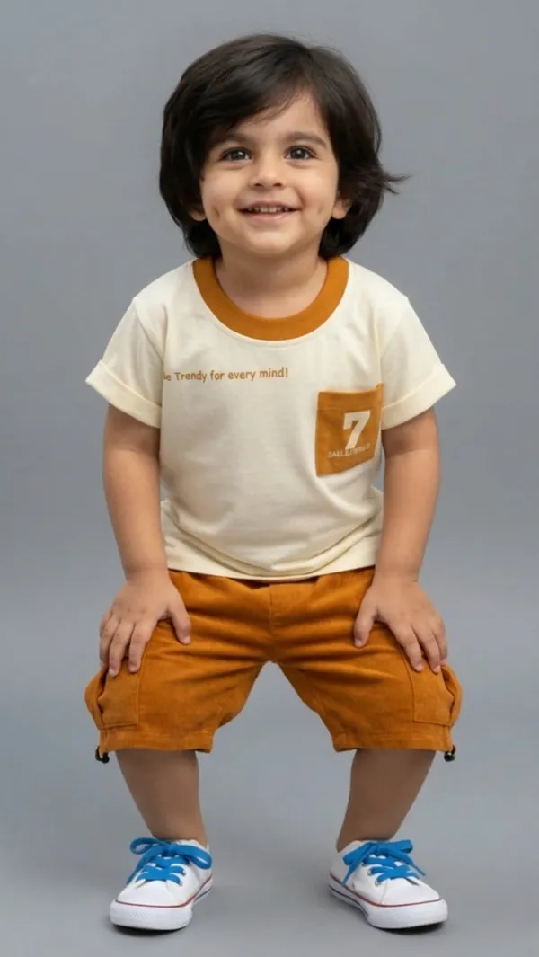 Mini_Mood_Summer_Set-_Half_Sleeve_T-shirt_with_7_and_text_print_&_Short_Set_-_Multi_Colour