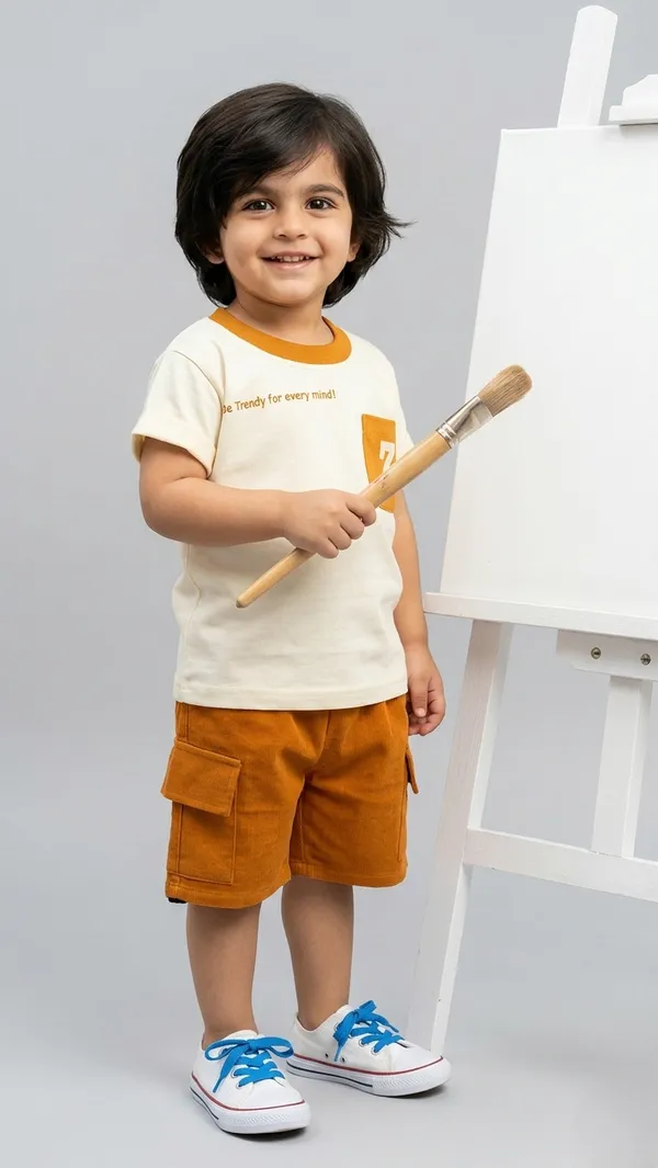 Mini_Mood_Summer_Set-_Half_Sleeve_T-shirt_with_7_and_text_print_&_Short_Set_-_Multi_Colour