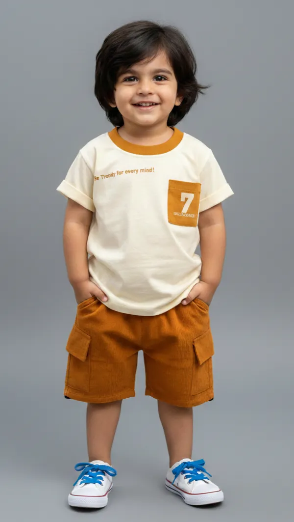 Mini_Mood_Summer_Set-_Half_Sleeve_T-shirt_with_7_and_text_print_&_Short_Set_-_Multi_Colour