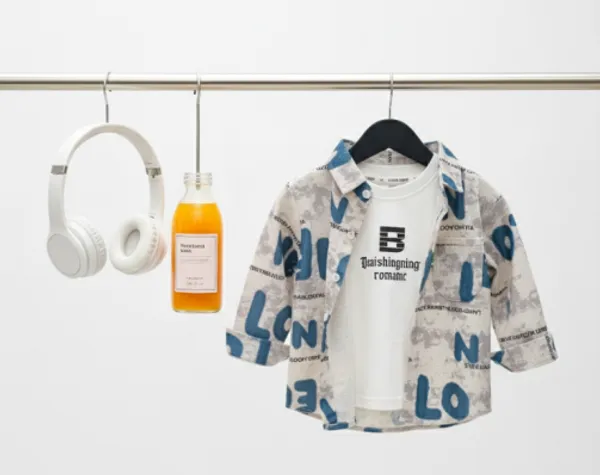 Blue_Cotton_Blend_Boy'S_Printed_Shirt_With_T-Shirt
