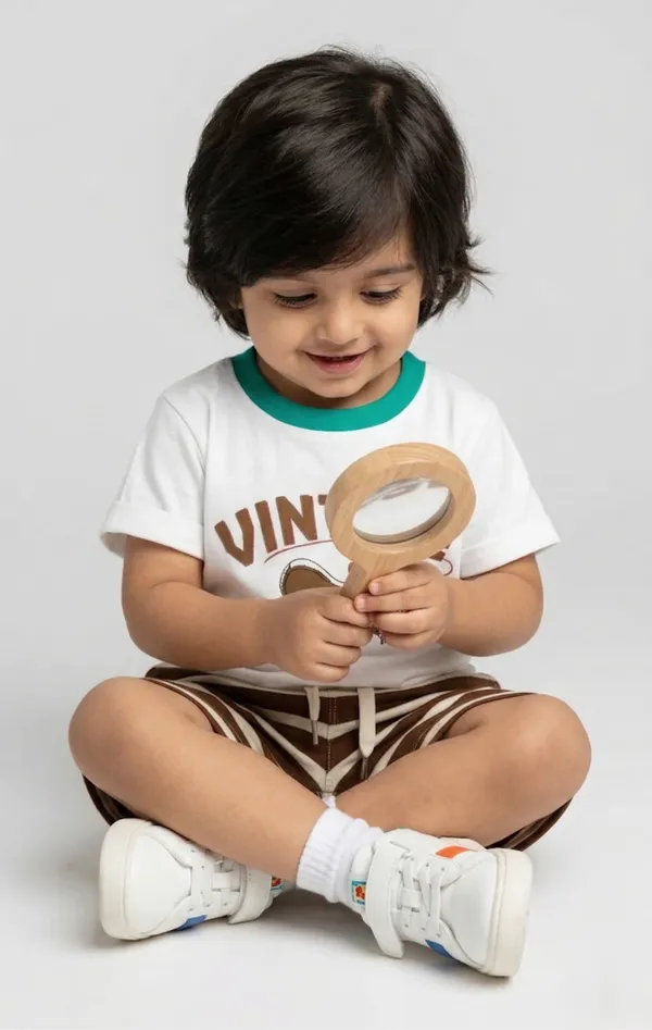 Splash_Single_Jersey_Knit_Half_Sleeves__Shirt_&_Striped_Shorts_Set_-_White_&_Brown