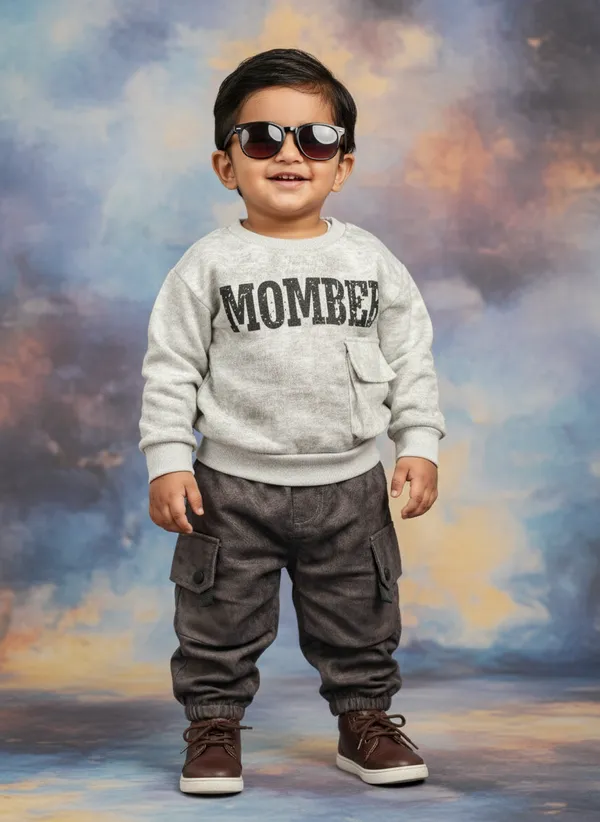 Grey_Cotton_Blend_Long-Sleeve,_Printed_Sweatshirt_And_Cargo_Pant