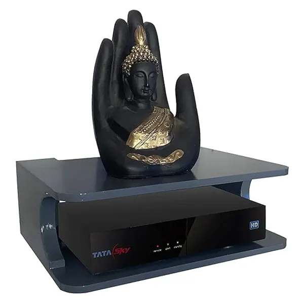 Black_Set_top_box_stand_Black_or_Remote_holder_for_TV_or_Internet_Router_Stand