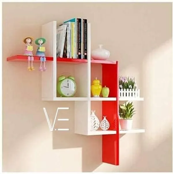 Red_&_White_interlocking_#_Modern_Shelf_For_Home.__