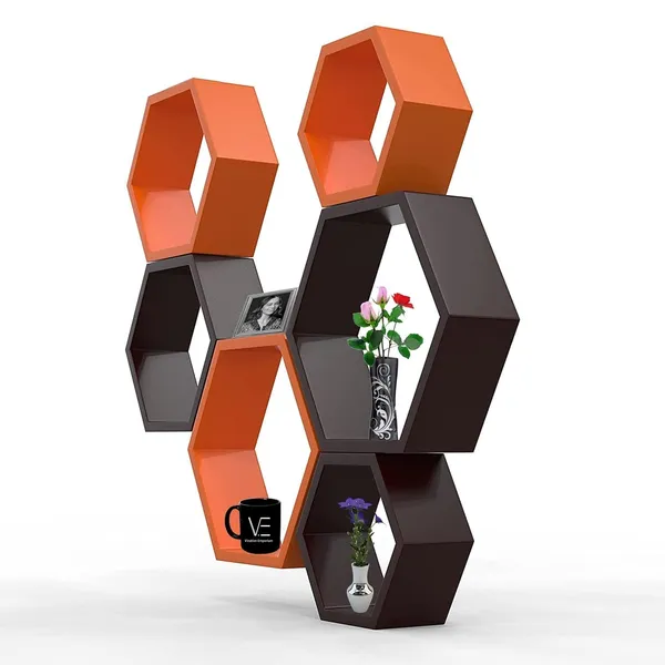 Orange_&_Brown_Hexagonal_Modern_Shelf_For_Home.