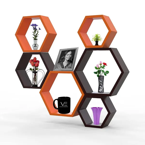 Orange_&_Brown_Hexagonal_Modern_Shelf_For_Home.