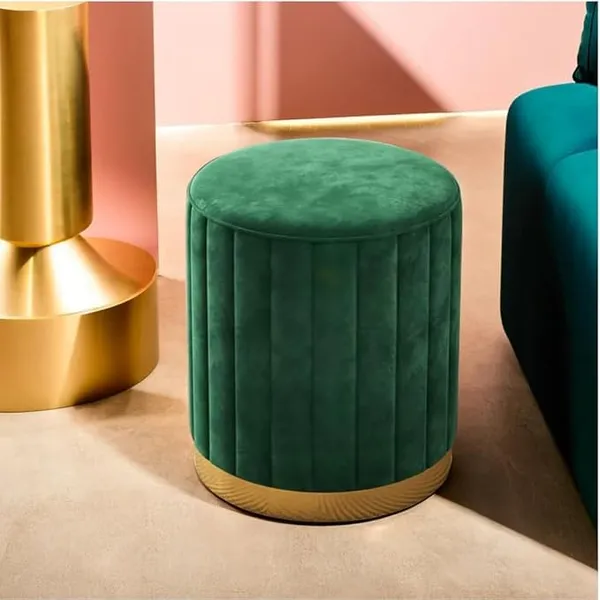 Green_Round_Ottoman_For_Home_(Pack_Of_2)