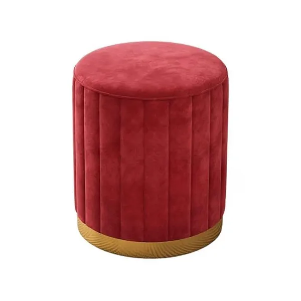 Maroon_Round_Ottoman_For_Home_(Pack_Of_2)