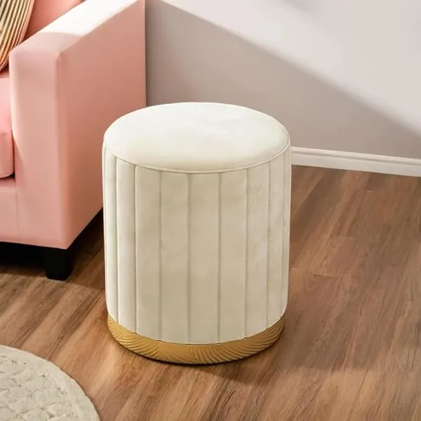 Cream_Round_Ottoman_For_Home_(Pack_Of_2)