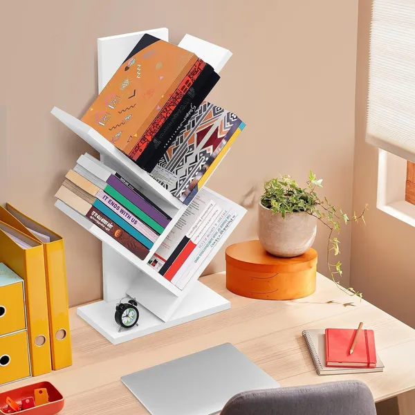 Tree_Shaped_Book_shelf_Combo_White_and_Teak_Natural,_Pack_of_2