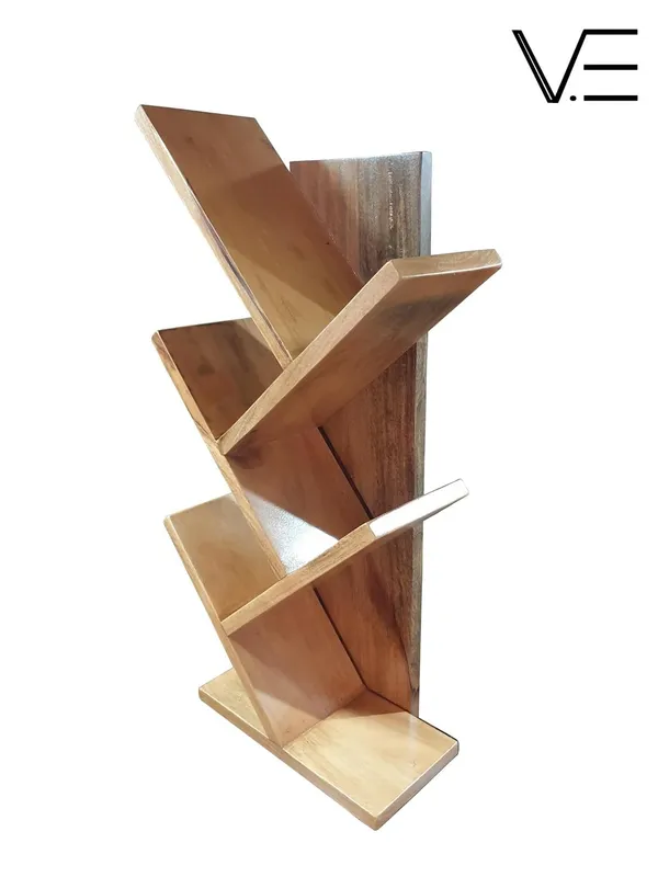 Tree_Shaped_Book_shelf_Combo_White_and_Teak_Natural,_Pack_of_2