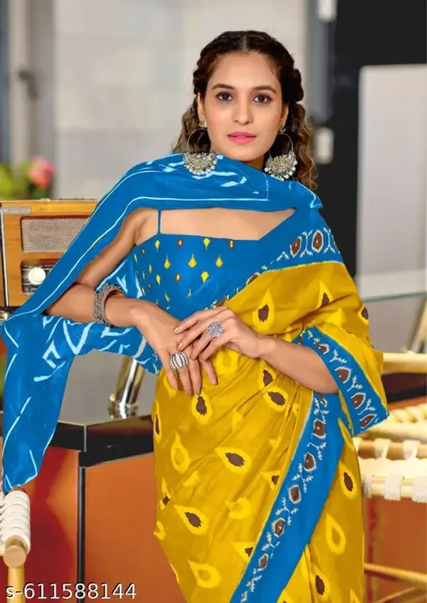 Multicolor_Hand_Block_Printed_Pure_Cotton_Mulmul_Saree_For_Women_&_Girls
