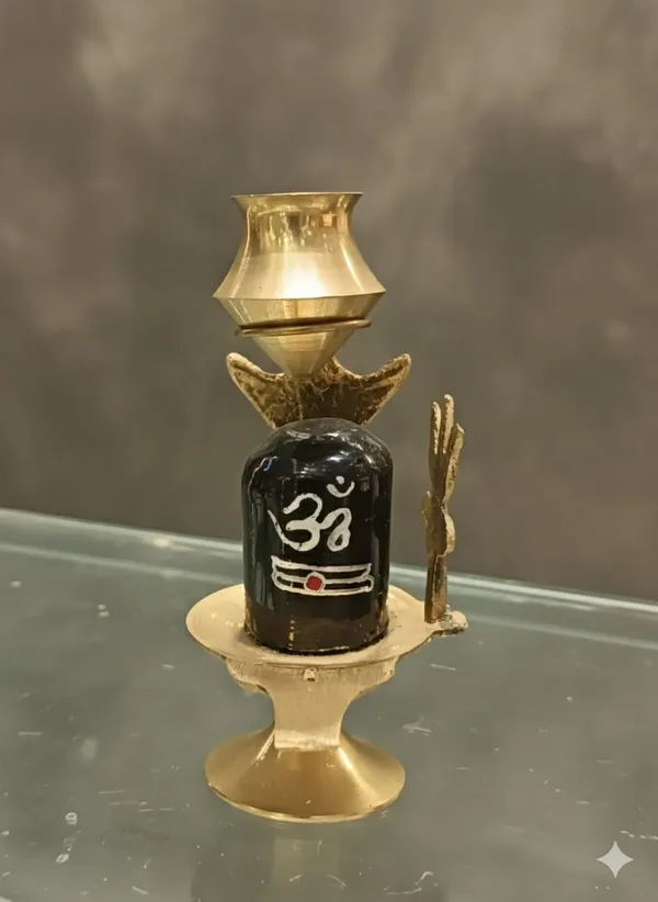 Brass_Shivling_Abhishek_Puja_Set_With_Trishul_And_Dhara_Patra