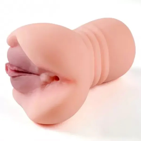 2_in_1_Male_Masturbator_Pocket_Pussy_with_Realistic_Textured_Vagina_and_Tight_Anus