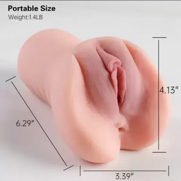 2_in_1_Male_Masturbator_Pocket_Pussy_with_Realistic_Textured_Vagina_and_Tight_Anus