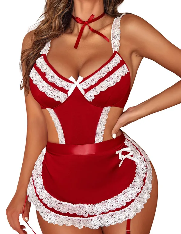 Womens_Lingerie_Sets_Lace_V_Neck_Teddy_Babydoll