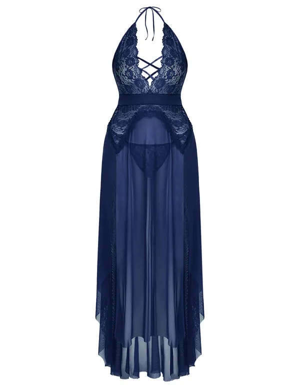 Plus_Size_Lingerie_For_Women_Babydoll_Sexy_Mesh_Maxi_Nightdress_Exotic_Sleepwear_Side_Slits