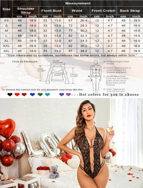 Women_1_Piece_Lingerie_Sexy_Lace_Bodysuit_Deep_V_Teddy_Babydolls�