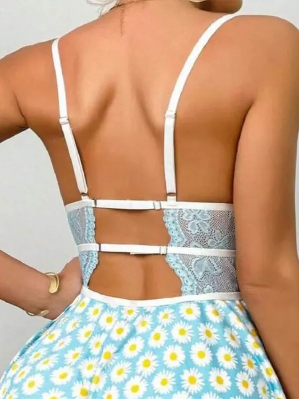 Sexy_Bows_Floral_Lace_Mesh_Babydoll_Lingerie_Romper